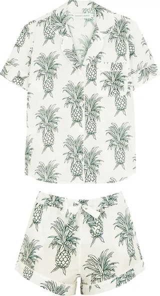 Desmond & Dempsey Howie Printed Cotton Pyjama Set