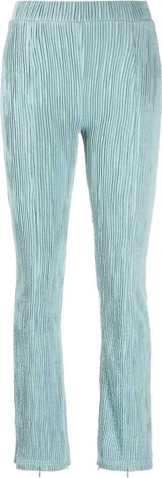 Ribbed Straight-Leg Trousers