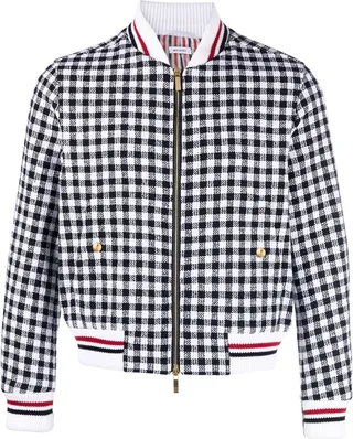 Gingham-Check Bomber Jacket