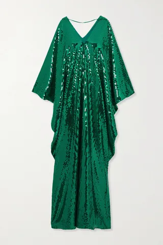 Taller Marmo - Gala Disco Sequined Crepe Gown - Green
