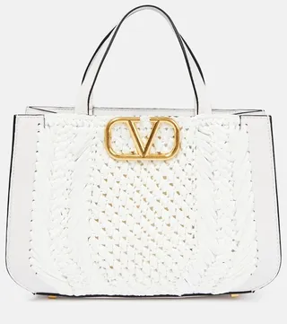 VLogo Small crochet tote bag