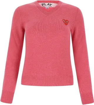 Comme des Garçons Play V-Neck Knitted Sweater