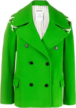 Wool Rope-Detail Peacoat
