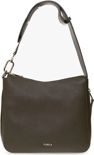 Furla Logo Plaque Zipped Shoulder Bag