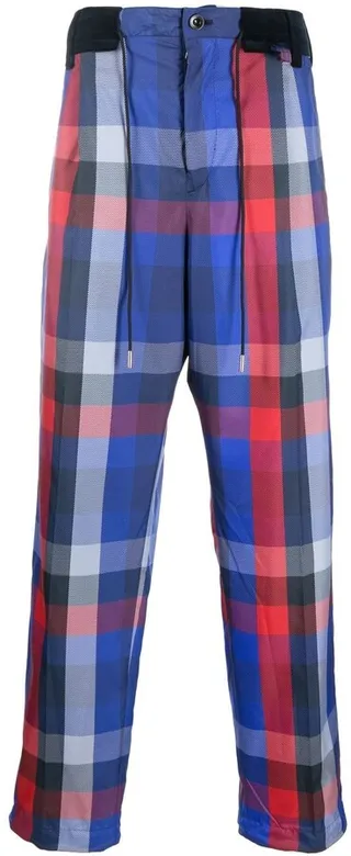 Checked Straight-Leg Trousers