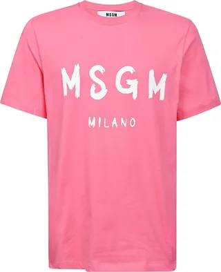 MSGM Logo Printed Crewneck T-Shirt