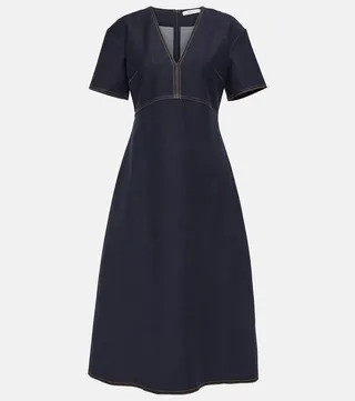 Polo denim midi dress