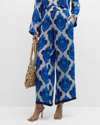 Mesogios Melina Printed Wide-Leg Pants