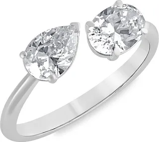 Oval-Pear Eternity 14K White Gold & 1.50 TCW Lab-Grown Diamond Ring