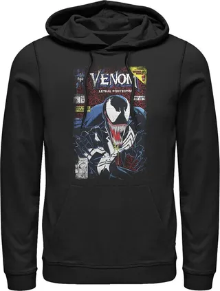 Men's Marvel Venom Lethal Protector Pull Over Hoodie - Black - 2X Large