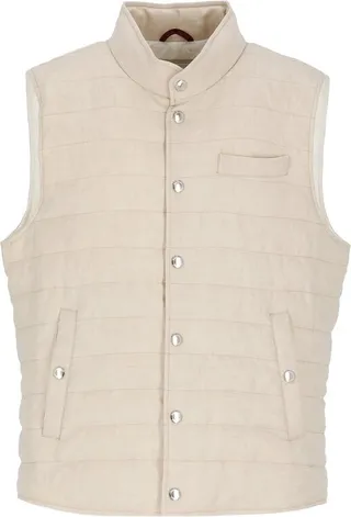 Brunello Cucinelli High Neck Sleeveless Padded Gilet