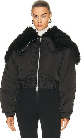 Shoreditch Ski Club Amara Bomber Jacket in Black