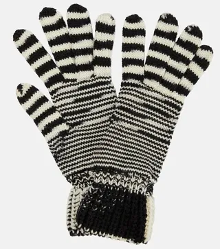 Striped wool gloves
