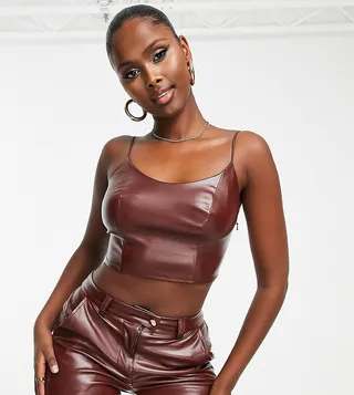 AsYou PU cami in chocolate