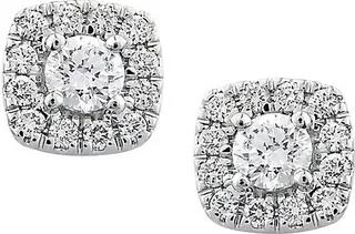 14K White Gold & 1 TCW Diamond Stud Earrings