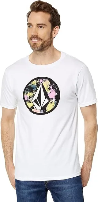 Volcom Circle Stone Short Sleeve Tee (White 1) Men's Clothing