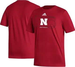 Men's adidas Scarlet Nebraska Huskers Locker Lines Softball Fresh T-shirt