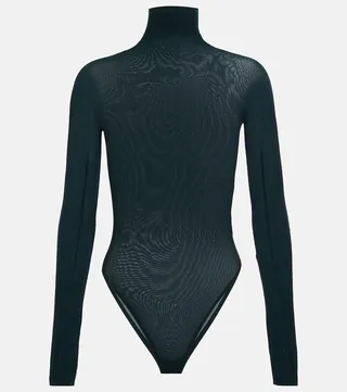 High-neck jersey bodysuit