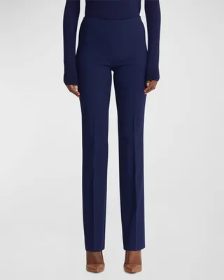 Alandra Straight-Leg Wool Pants
