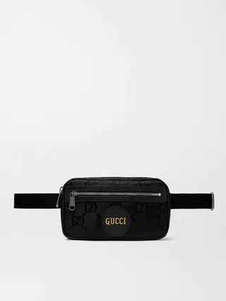 Off the Grid Leather-Trimmed Monogrammed ECONYL Canvas Belt Bag