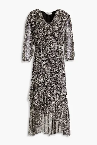 Erym ruffled printed crepon dress