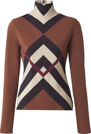 Emery Check Turtleneck Top