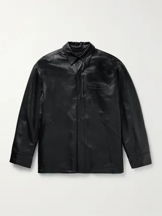 Padded Leather Overshirt