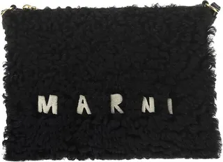 Marni Tumbled Shearling Shoulder Bag
