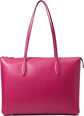 Kate Spade New York All Day Large Zip Top Tote (Plum Liqueur) Tote Handbags