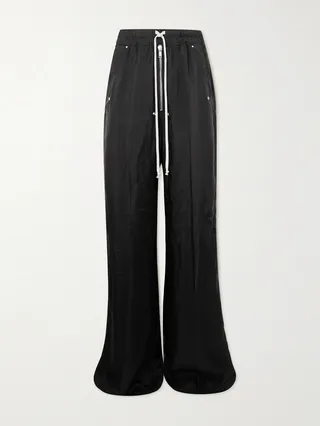Wide-Leg Cupro Trousers