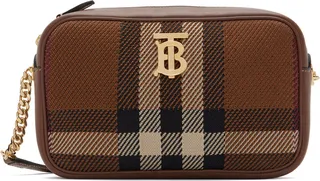 Burberry Brown Small Lola Check Camera Bag