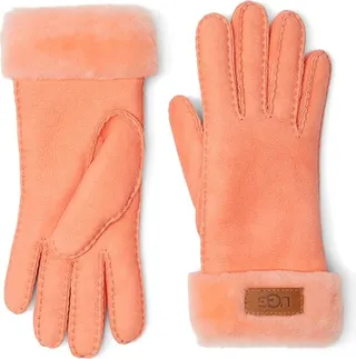 UGG Turn Cuff Water Resistant Sheepskin Gloves (Starfish Pink) Extreme Cold Weather Gloves