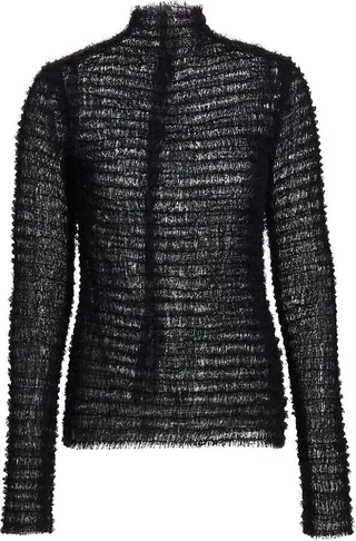Textured Mock Turtleneck Top