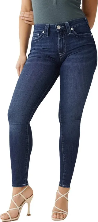 Jennie Womens Mid Rise Dark Wash Skinny Pants