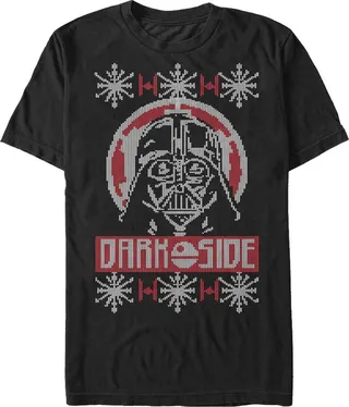 Men's Star Wars Ugly Christmas Dark Side T-Shirt - Black - X Large