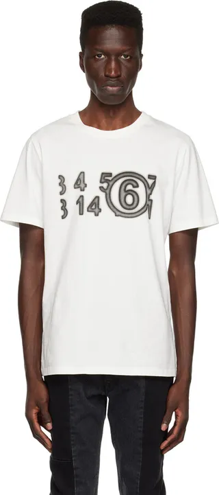 MM6 Maison Margiela Off-White Printed T-Shirt