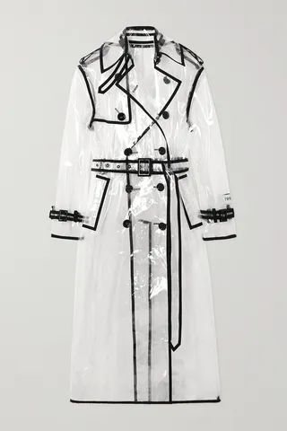Dolce & Gabbana - Piped Cotton-trimmed Pvc Trench Coat - Neutrals