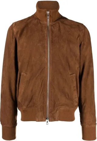 High-Neck Leather Jacket