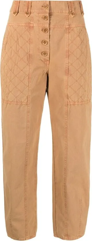 Cambrie high-waisted straight leg trousers