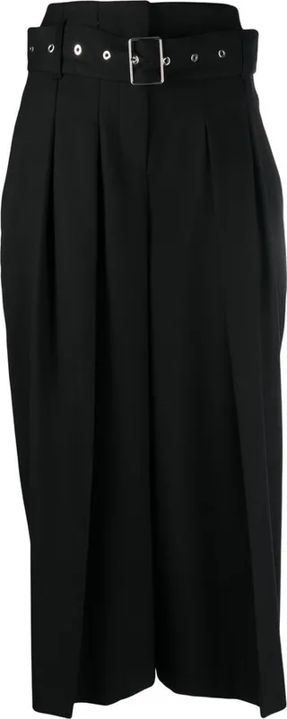 High-Waist Belted Trousers
