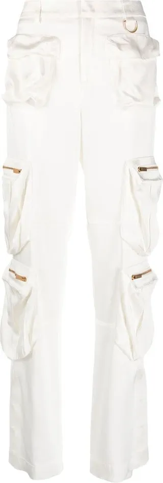 Multiple-Pockets Straight-Leg Trousers
