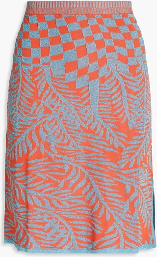 Cruz metallic jacquard-knit mini skirt