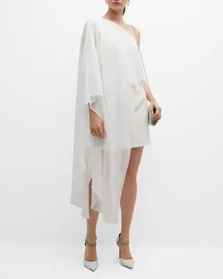 Sabrina Draped One-Shoulder Mini Dress