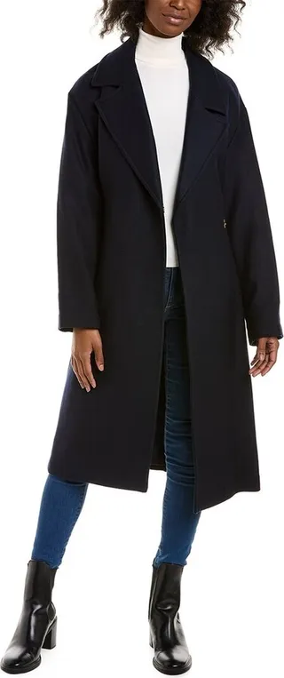 Cole Haan Signature Wool-Blend Wrap Coat
