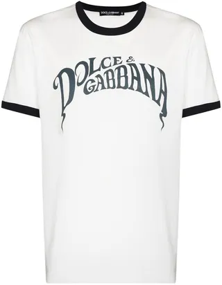 contrast trim logo T-shirt