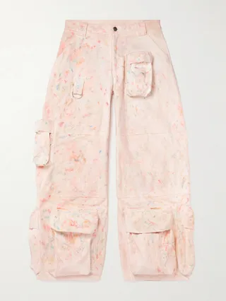 Garden Wide-Leg Printed Cotton-Twill Cargo Trousers