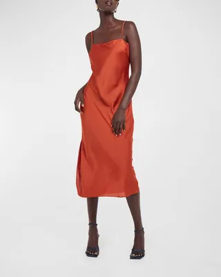 Helen Recycled Vegan Silk Midi Slip Dress