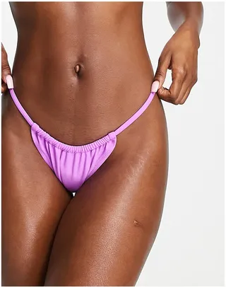 Candypants high leg string bikini bottoms in lilac
