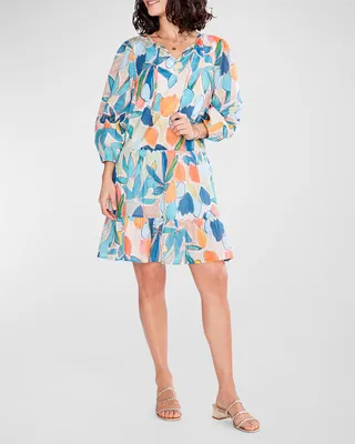 Citrus Grove Tiered Floral-Print Shift Dress