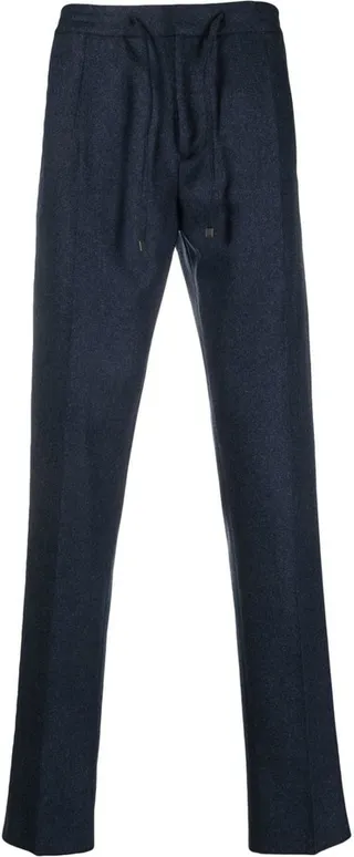 Drawstring Straight-Leg Trousers